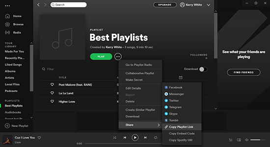 Cómo transferir una lista de reproducción de Spotify a otra cuenta