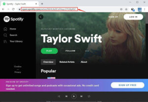 pegar la url de las canciones de spotify